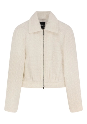 BOSS zip-fastening wide-collar jacket - Neutrals