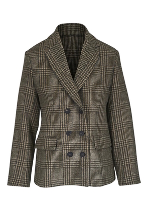 Antonelli double-breasted plaid blazer - Brown
