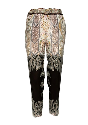Etro Pre-Owned paisley-print trousers - Black