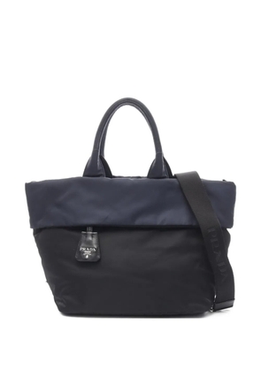Prada Pre-Owned 2000s triangle-logo padded tote bag - Black