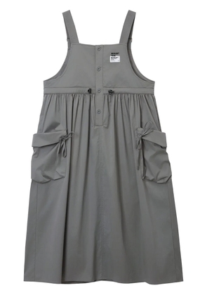 Musium Div. logo-patch midi dress - Grey