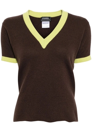 CHANEL Pre-Owned 2000 cashmere knitted top - Brown
