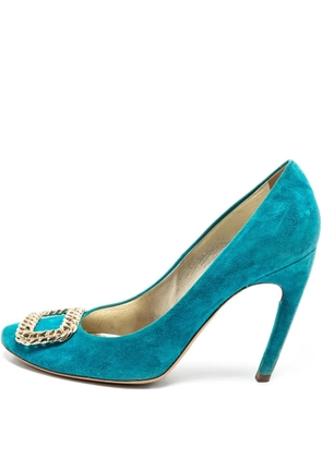 Roger Vivier Vintage 105mm suede chain pumps - Blue