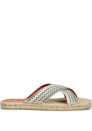 Missoni cross-strap woven slides - Neutrals