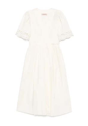 TWINSET wrap-design midi dress - White