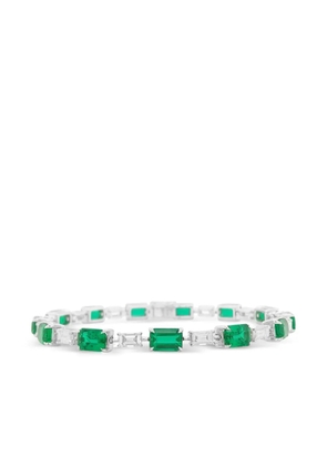 HYT Jewelry 18K white gold emerald and diamond tennis bracelet - Silver