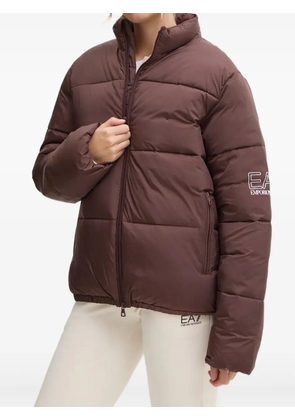 Ea7 Emporio Armani zip-up puffer jacket - Brown