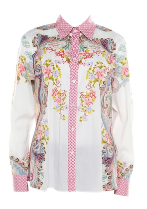 Etro Pre-Owned floral paisley shirt - White
