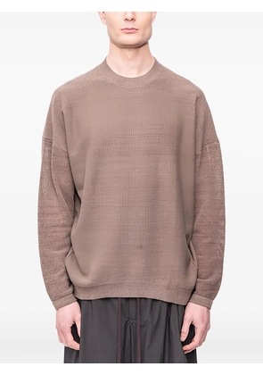Devoa textured-knit pullover sweater - Brown