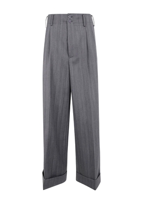 IBRIGU pinstripe cuffed trousers - Grey