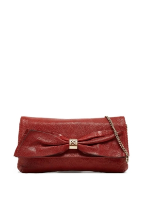 Carolina Herrera Vintage pre-owned CH bow detail leather clutch - Red