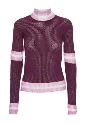 Henrik Vibskov ruffled-trim perforated jumper - Pink