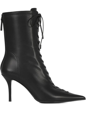 POTAMY 95mm leather ankle boots - Black