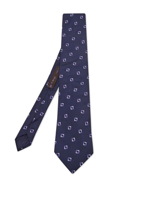 Etro Pre-Owned square-pattern tie - Blue