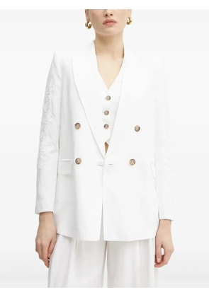 ERMANNO FIRENZE embroidered double-breasted blazer - White