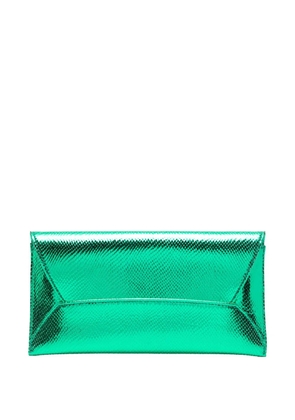 Aquazzura Envelope metallic-effect clutch bag - Green