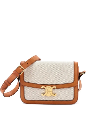 Celine Pre-Owned Triomphe Shoulder Bag Canvas with Leather Medium crossbody bag - Brown