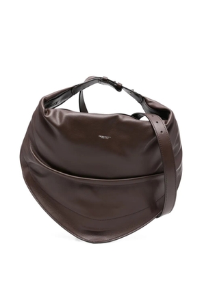 FEDERICO CINA Tortellino curved leather shoulder bag - Brown