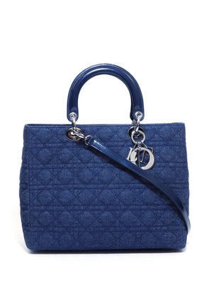 Christian Dior Pre-Owned 2000 large Cannage Lady Dior two-way handbag - Blue