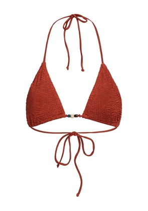 Bond-eye beaded Ingrid bikini top - Brown