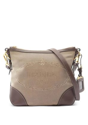 Prada Pre-Owned 2010 logo jacquard shoulder bag - Neutrals