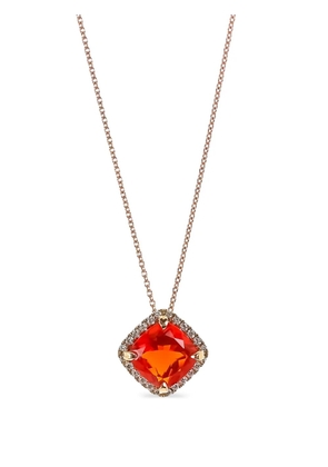 Lisa Nik 18kt rose gold Fire Opal necklace - Pink