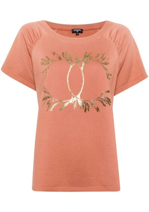 CHANEL Pre-Owned 2000s CC-print short-sleeve sweatshirt - Brown