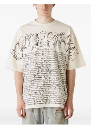 UNTITLED ARTWORKS script-print cotton T-shirt - White