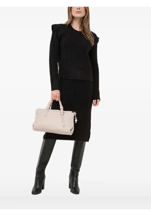 Silvian Heach cable-knit ruffled sweater - Black