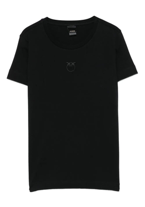 PINKO logo-embroidered cotton T-shirt - Black