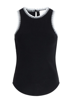 Cinq A Sept Lizzie crochet-trimmed ribbed tank top - Black
