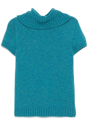 CHANEL Pre-Owned 2007 mélange short-sleeves jumper - Blue