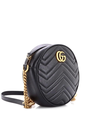 Gucci Pre-Owned GG Marmont Round Shoulder Bag Matelasse Leather Mini crossbody bag - Black