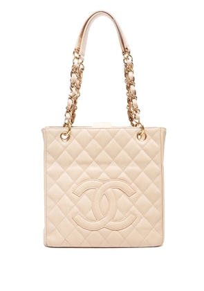 CHANEL Pre-Owned 2010 diamond-quilted tote bag - Neutrals