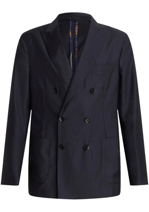 ETRO pinstripe-pattern double-breasted blazer - Black