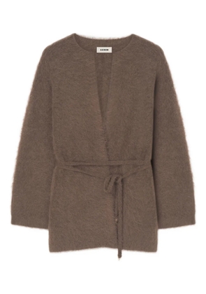 AERON V-neck belted cardigan - Brown