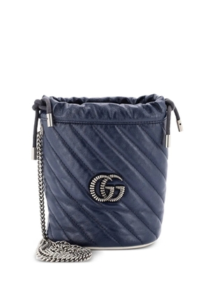 Gucci Pre-Owned GG Marmont Diagonal Quilted Leather Mini bucket bag - Blue