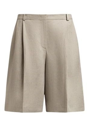 12 STOREEZ pleated linen shorts - Grey