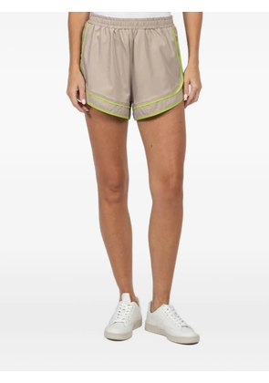 FREEDÉR contrast-piping cotton shorts - Brown