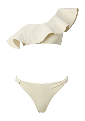 SOFIA ERHAN Florence asymmetric ruffled bikini - Neutrals