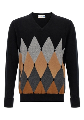 Ballantyne argyle jacquard cashmere sweater - Black