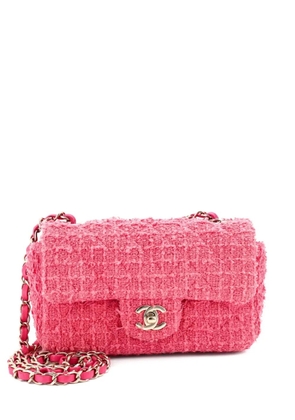 CHANEL Pre-Owned Classic Single Flap Bag Quilted Tweed Mini crossbody bag - Pink