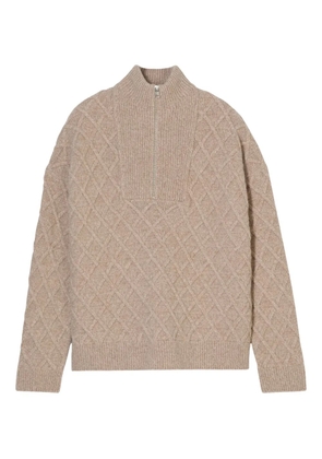 Closed Troyer diamond-patterned half-zip sweater - Neutrals