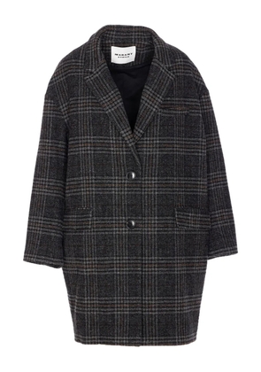 MARANT ÉTOILE checked wool single-breasted coat - Grey