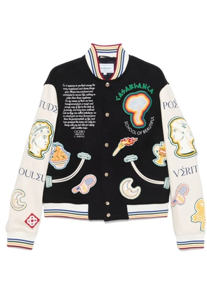 Casablanca Chenille Patchwork bomber jacket - Blue