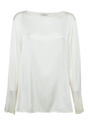 Max Mara 2023 satin long-sleeve blouse - White