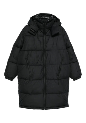 HUGO detachable-hood padded coat - Black