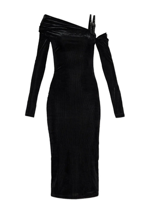 Versace Jeans Couture off-shoulder buckle midi dress - Black