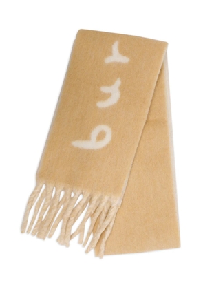 Burberry logo-intarsia reversible scarf - Neutrals