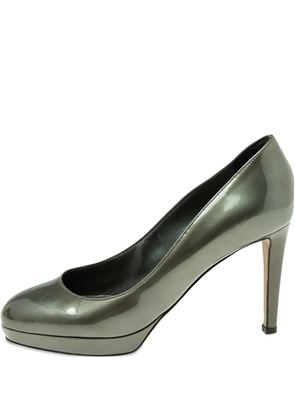 Sergio Rossi Vintage 90mm patent leather platform pumps - Green